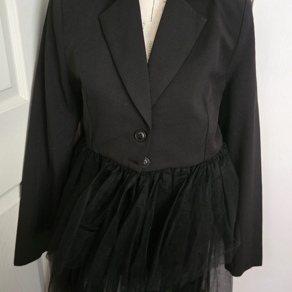 Hot & Delicious Black Blazer with Tulle Skirt